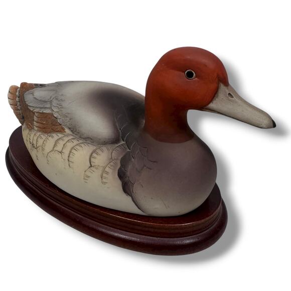 Vintage Canvasback by Andrea Sadek Bisque Matte Finish Duck Decoy Figurine 7.5" - Picture 1 of 12